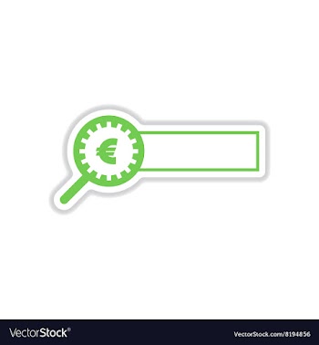 Paper sticker on white background money search vector image