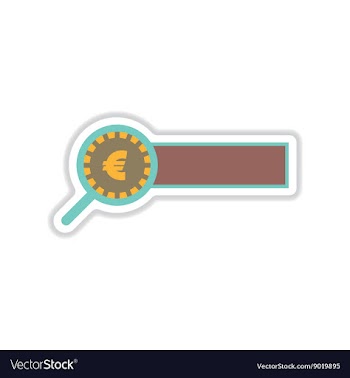 Paper sticker on white background money search vector image