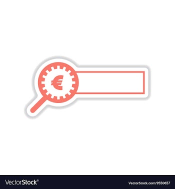 Paper sticker on white background money search vector image