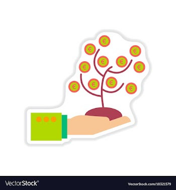 Paper sticker on white background Money Tree Hand vector image