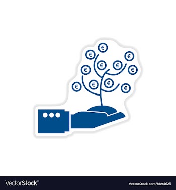 Paper sticker on white background Money Tree Hand vector image