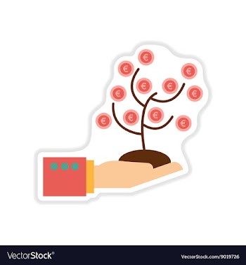 Paper sticker on white background Money Tree Hand vector image