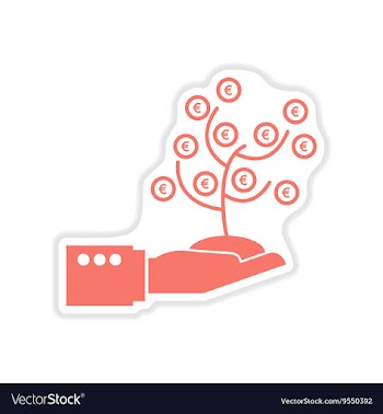 Paper sticker on white background Money Tree Hand vector image