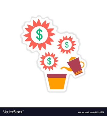 Paper sticker on white background Money Tree vector image