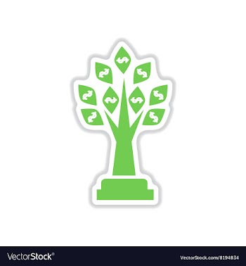 Paper sticker on white background Money Tree vector image