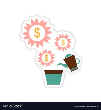 Paper sticker on white background Money Tree vector image