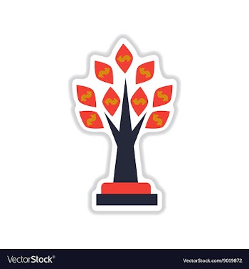 Paper sticker on white background Money Tree vector image
