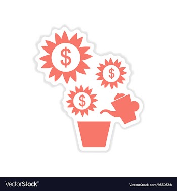 Paper sticker on white background Money Tree vector image