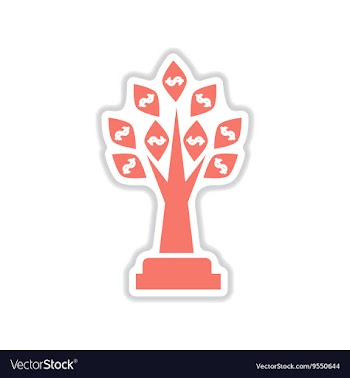 Paper sticker on white background Money Tree vector image