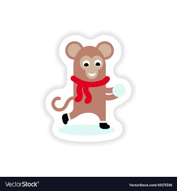 Paper sticker on white background monkey snow vector image