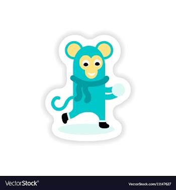 Paper sticker on white background monkey snow vector image