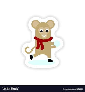 Paper sticker on white background monkey snow vector image