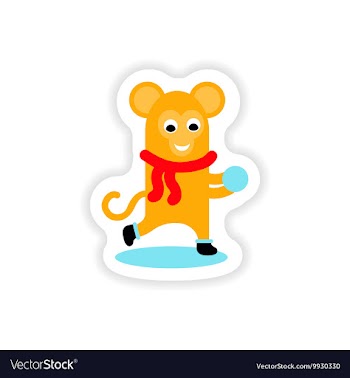 Paper sticker on white background monkey snow vector image