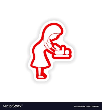 Paper sticker on white background mother and vector image