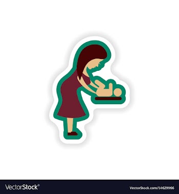 Paper sticker on white background mother and vector image