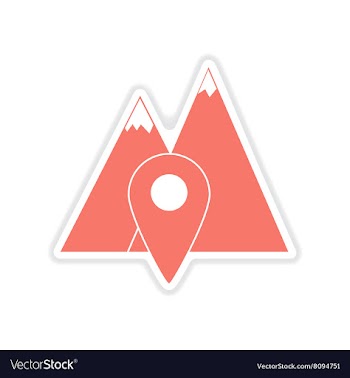 Paper sticker on white background mountain vector image