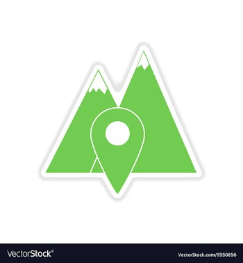 Paper sticker on white background mountain vector image