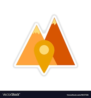 Paper sticker on white background mountain vector image