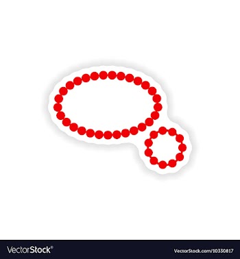 Paper sticker on white background necklace and vector image
