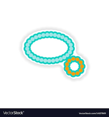 Paper sticker on white background necklace and vector image
