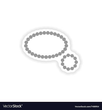 Paper sticker on white background necklace and vector image
