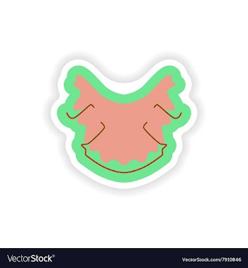 Paper sticker on white background nerves in gums vector image