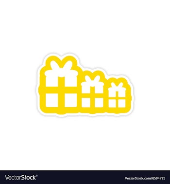 Paper sticker on white background new Year gifts vector image