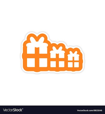 Paper sticker on white background new Year gifts vector image