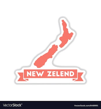 Paper sticker on white background New Zealand map vector image