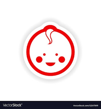 Paper sticker on white background newborn boy vector image