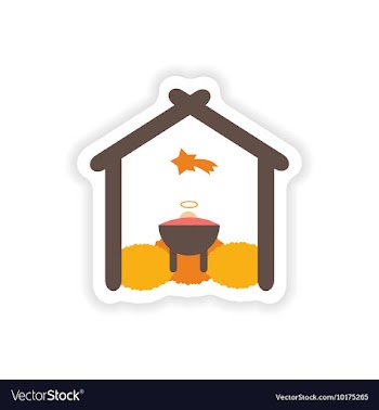 Paper sticker on white background newborn Jesus vector image