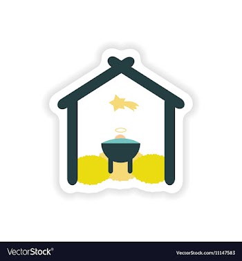Paper sticker on white background newborn Jesus vector image