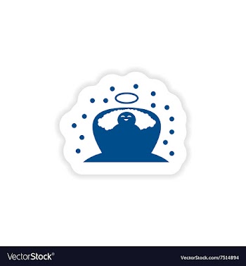 Paper sticker on white background newborn Jesus vector image