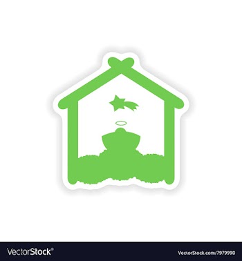 Paper sticker on white background newborn Jesus vector image