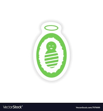 Paper sticker on white background newborn Jesus vector image