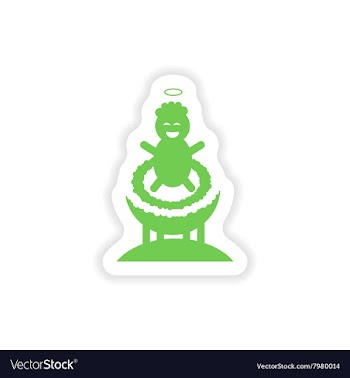 Paper sticker on white background newborn Jesus vector image