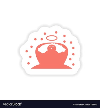 Paper sticker on white background newborn Jesus vector image