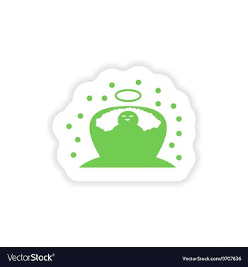 Paper sticker on white background newborn Jesus vector image
