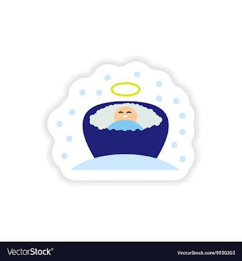 Paper sticker on white background newborn Jesus vector image
