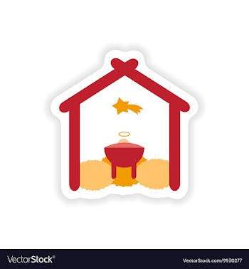Paper sticker on white background newborn Jesus vector image