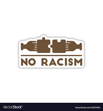 Paper sticker on white background no racism vector image