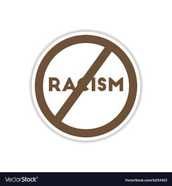 Paper sticker on white background no racism vector image