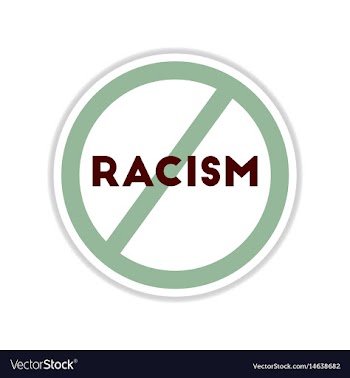 Paper sticker on white background no racism vector image