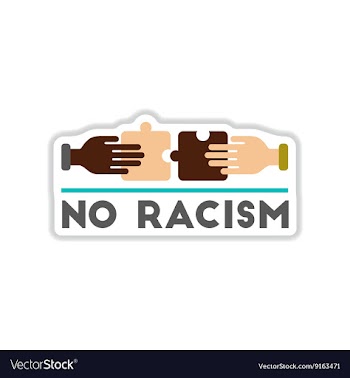 Paper sticker on white background no racism vector image
