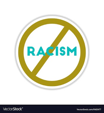 Paper sticker on white background no racism vector image
