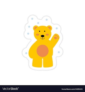 Paper sticker on white background northern bear vector image