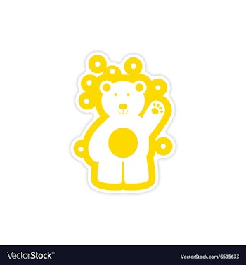 Paper sticker on white background northern bear vector image