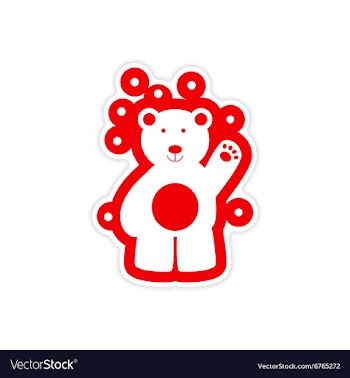 Paper sticker on white background northern bear vector image
