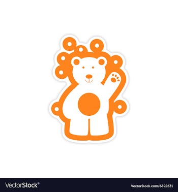 Paper sticker on white background northern bear vector image