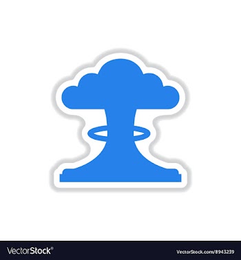 Paper sticker on white background nuclear vector image